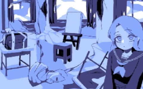 ドットでノスタルジーなポイント＆クリックADV「水彩画は水底に沈む」が5月17日に発売！母校のみが残された砂の島で絵のアイデアを探そう