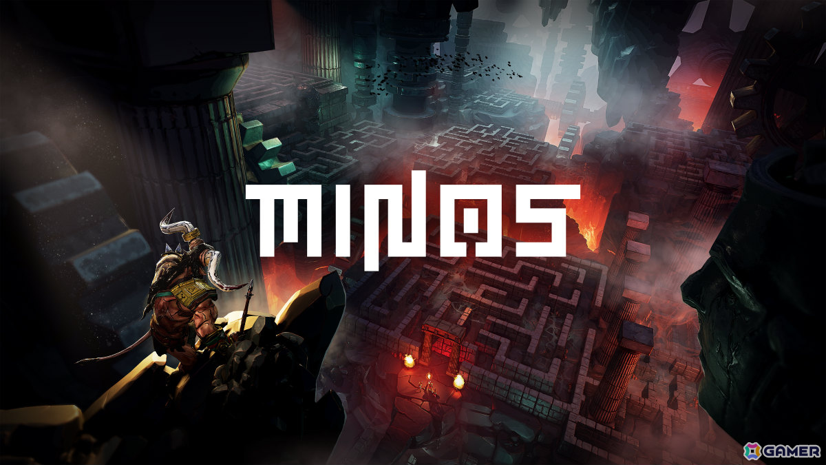 Minosのタイトル画面とミノタウロス