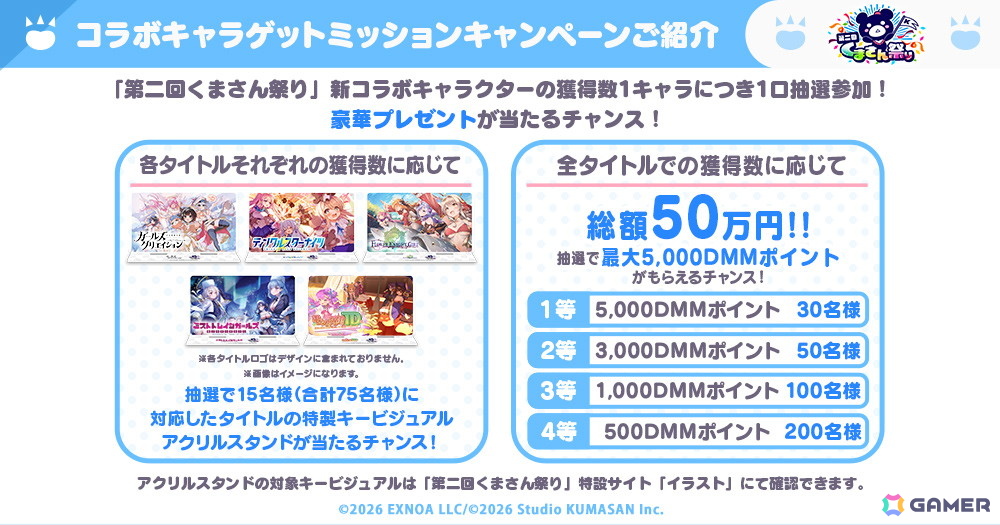 「ガールズクリエイション」や「フラワーナイトガール」など5タイトルがコラボする「第二回くまさん祭り」が開催！の画像