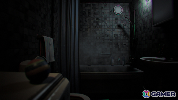 『悪意』ゲームプレイ画面：屋外の不気味な風景