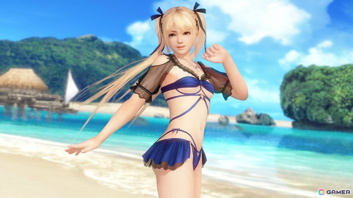 「DEAD OR ALIVE XVV」青を基調としたビキニとシースルーの袖が特徴的なSSR水着「アクア・バンドゥ」が登場！の画像
