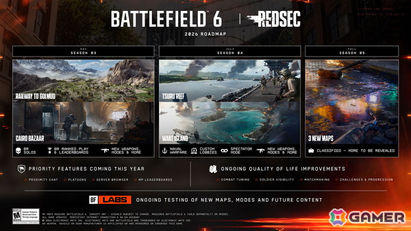 「バトルフィールド6」史上最大規模のマップや海戦を導入するシーズン3・4の情報が公開！「REDSEC」のソロ＆ランクプレイも実装の画像1