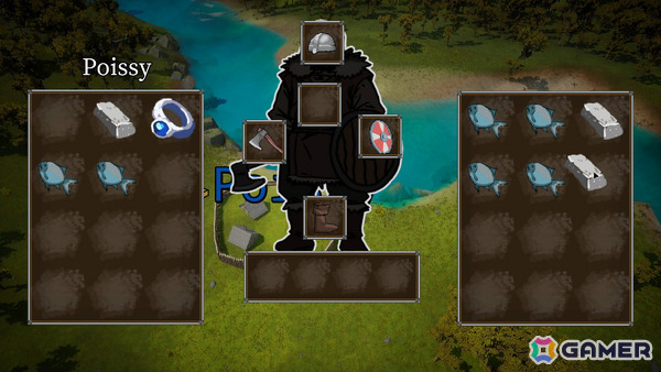 ゲーム内の都市画面と資源管理の様子