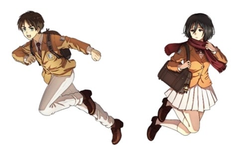 「ドラゴンポーカー」エレンやミカサ、アルミンたちが学生服姿で登場のTVアニメ「進撃の巨人」コラボが開催！の画像