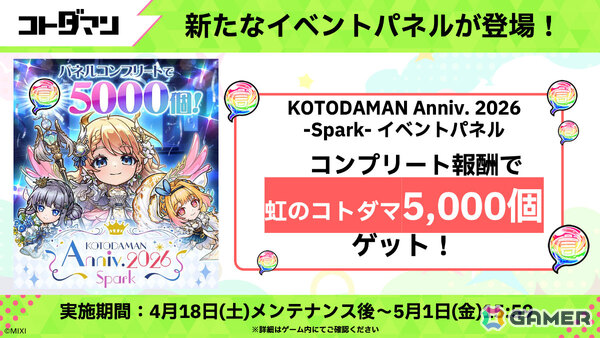 「コトダマン」8周年記念イベントが4月18日より開催！虹属性のグランドコトダマン・ンヘループ（天佑）が登場、虹のコトダマ5,000個を獲得可能なイベントパネルもの画像13
