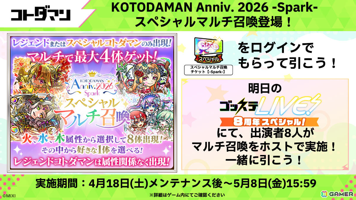 「コトダマン」8周年記念イベントが4月18日より開催！虹属性のグランドコトダマン・ンヘループ（天佑）が登場、虹のコトダマ5,000個を獲得可能なイベントパネルもの画像14