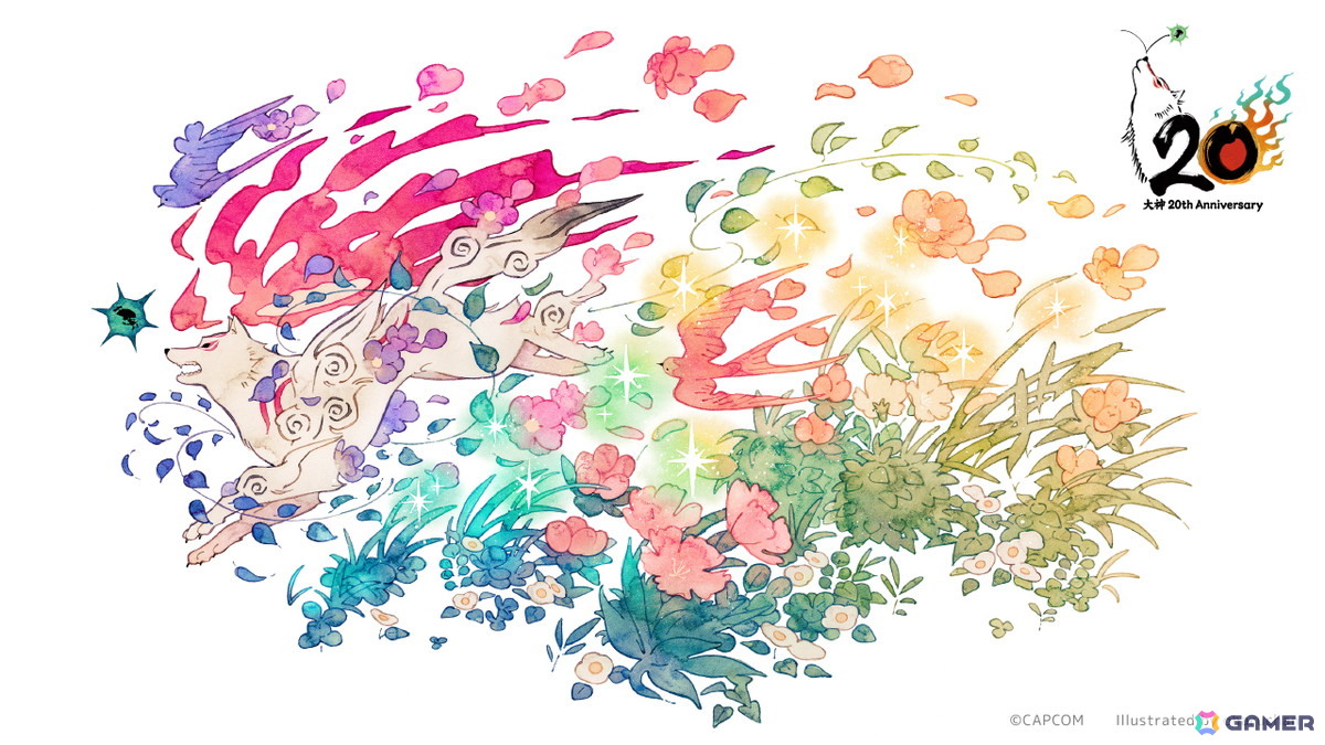 「大神」シリーズ20周年を記念した特設サイトがオープン！島崎麻里氏の描き下ろしの20周年記念アートも公開の画像
