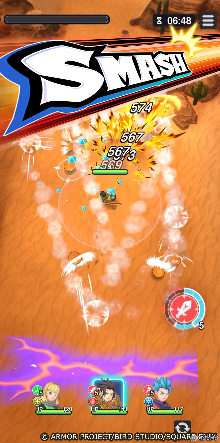直感操作でモンスターを吹っ飛ばすローグライトRPG「ドラゴンクエストスマッシュグロウ」が配信！プレミアム装備ふくびき券×10枚の配布もの画像5