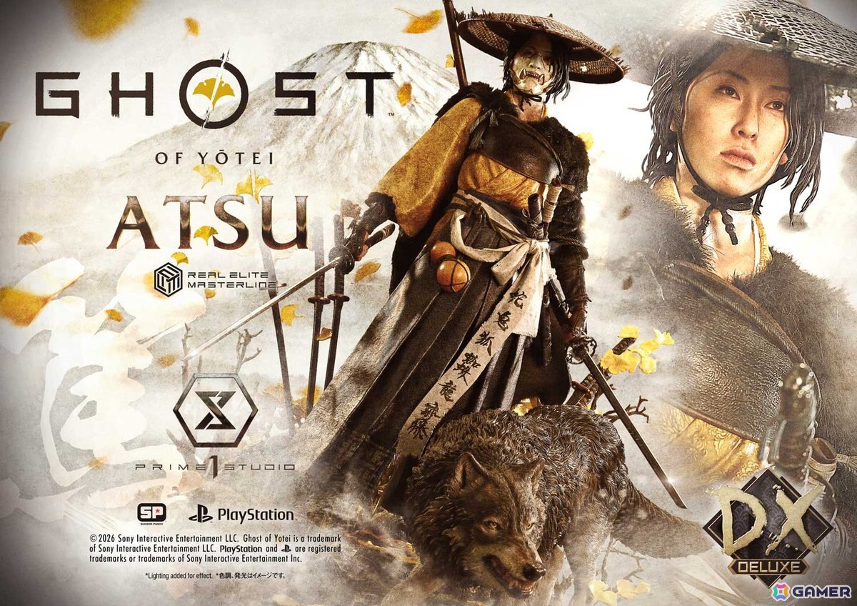 「Ghost of Yōtei」から主人公・篤がリアルエリートマスターラインで立体化!修羅場で磨いた不動心と拭うことのできない復讐心を二刀を構えた姿で捉えたスタチューの画像