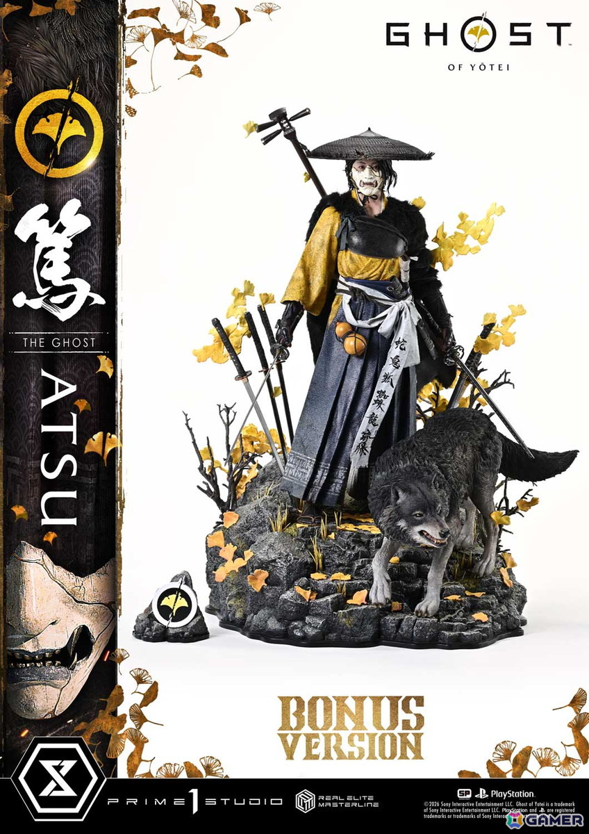 「Ghost of Yōtei」から主人公・篤がリアルエリートマスターラインで立体化!修羅場で磨いた不動心と拭うことのできない復讐心を二刀を構えた姿で捉えたスタチューの画像