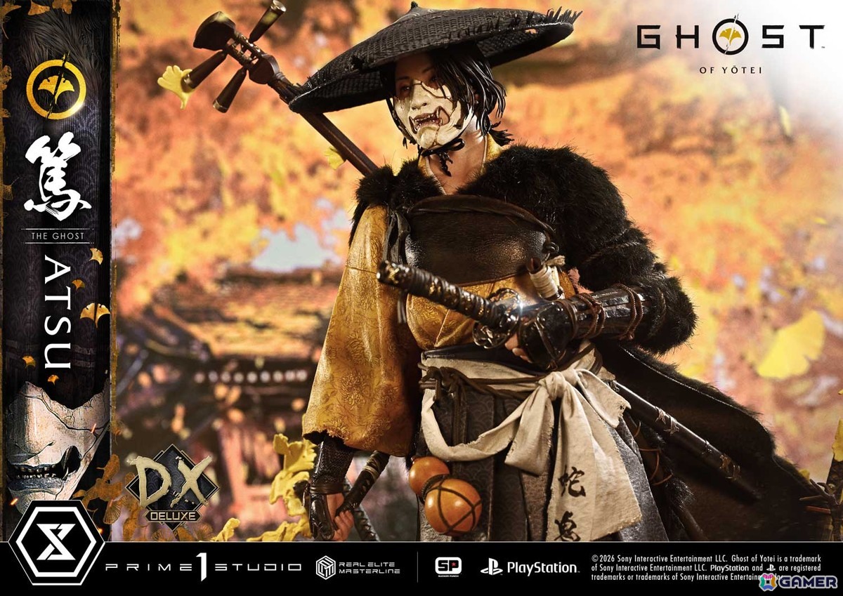「Ghost of Yōtei」から主人公・篤がリアルエリートマスターラインで立体化!修羅場で磨いた不動心と拭うことのできない復讐心を二刀を構えた姿で捉えたスタチューの画像