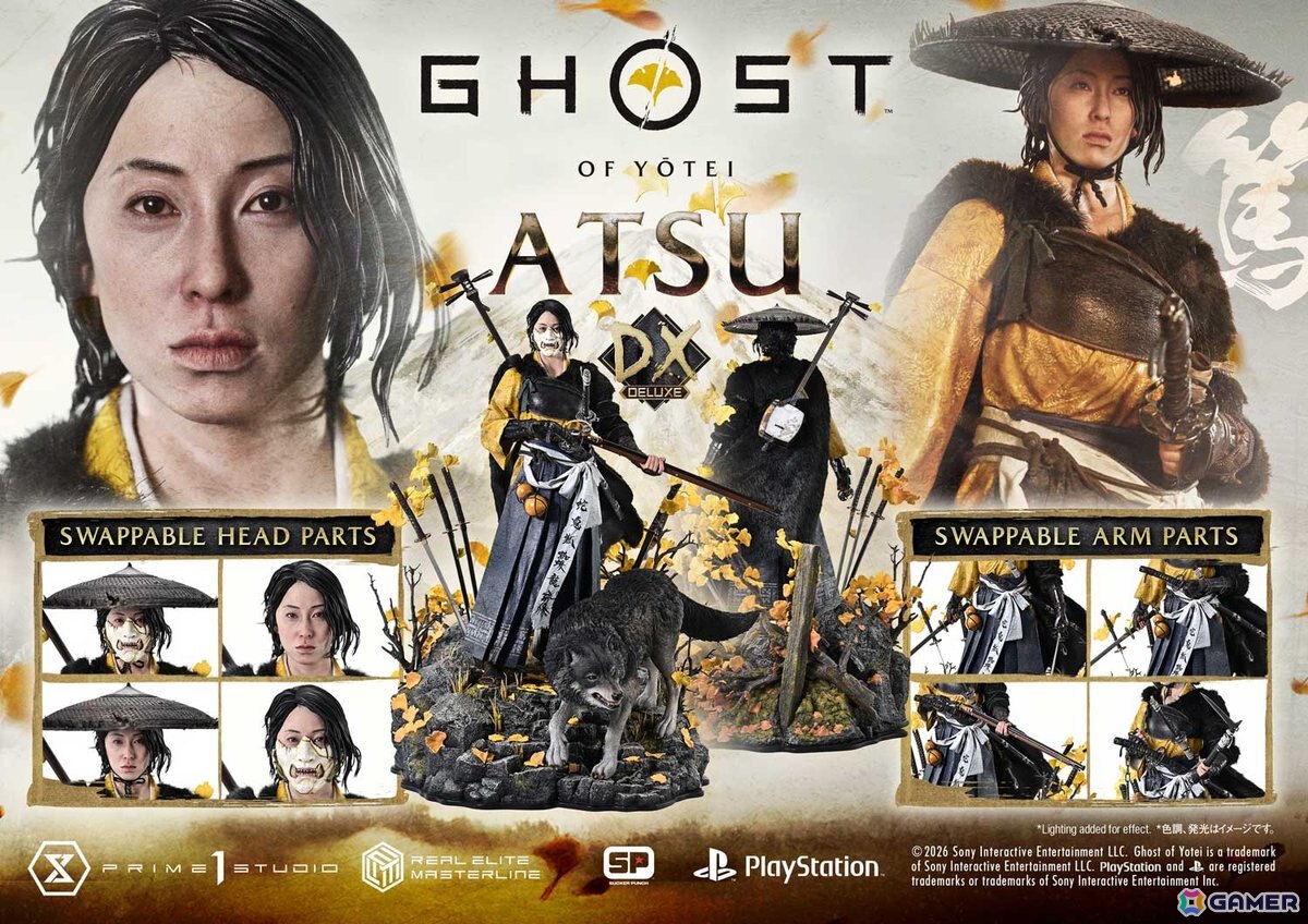 「Ghost of Yōtei」から主人公・篤がリアルエリートマスターラインで立体化!修羅場で磨いた不動心と拭うことのできない復讐心を二刀を構えた姿で捉えたスタチューの画像