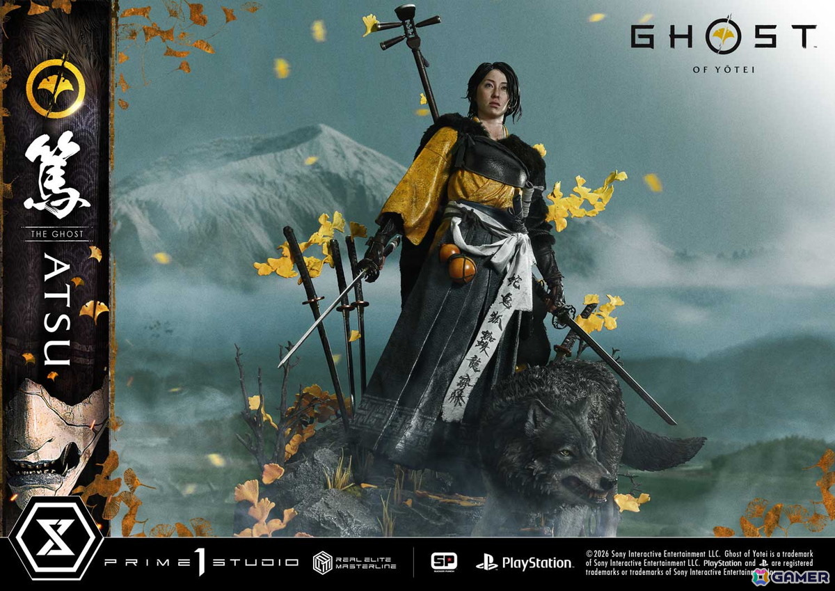 「Ghost of Yōtei」から主人公・篤がリアルエリートマスターラインで立体化!修羅場で磨いた不動心と拭うことのできない復讐心を二刀を構えた姿で捉えたスタチューの画像
