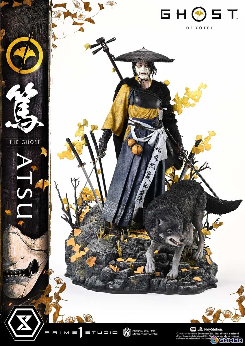 「Ghost of Yōtei」から主人公・篤がリアルエリートマスターラインで立体化!修羅場で磨いた不動心と拭うことのできない復讐心を二刀を構えた姿で捉えたスタチューの画像