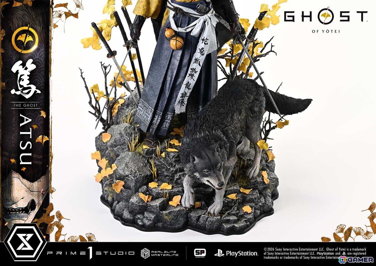 「Ghost of Yōtei」から主人公・篤がリアルエリートマスターラインで立体化!修羅場で磨いた不動心と拭うことのできない復讐心を二刀を構えた姿で捉えたスタチューの画像
