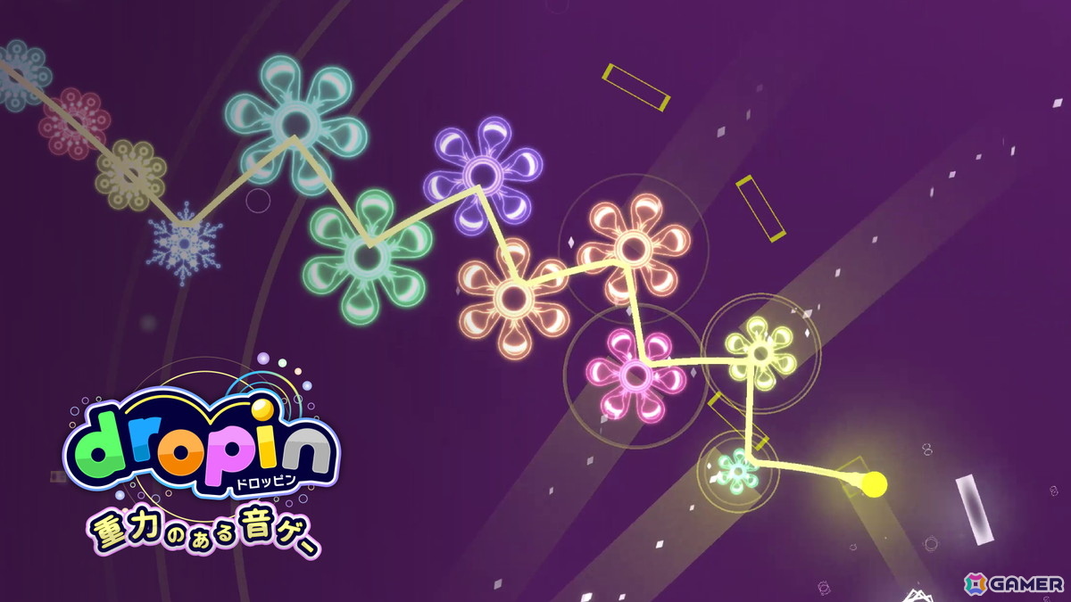 物理演算リズムゲーム「dropin - 重力のある音ゲー」がiOS/Android向けに配信!最大5曲を採用する楽曲公募コンテストも開催の画像