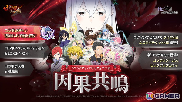 「グラクロ」×「リゼロ」コラボ～因果共鳴～が開催！ガチャにはスバル＆ベアトリス、エミリア、プリシラが登場！の画像1