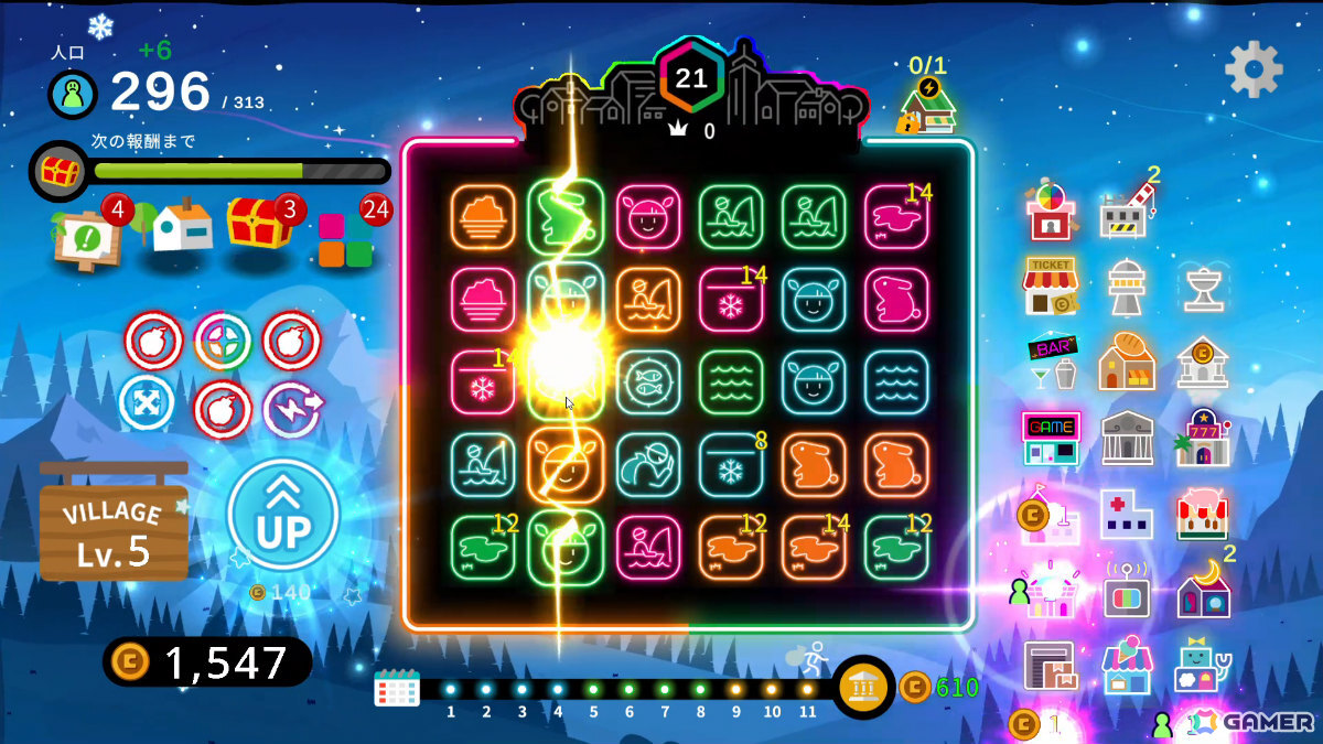 3マッチパズル×デッキ構築型ローグライク「Neon Village」が正式リリース!新バイオーム「常夏」やエンドレスモードなどが実装の画像