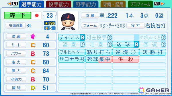 「パワフルプロ野球2026-2027」に収録される「2026 World Baseball Classic」ベスト8海外代表選手の能力値が公開!ダウンロード版の予約もスタートの画像6