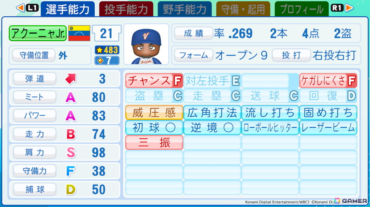 「パワフルプロ野球2026-2027」に収録される「2026 World Baseball Classic」ベスト8海外代表選手の能力値が公開!ダウンロード版の予約もスタートの画像