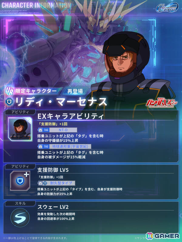 「SDガンダム ジージェネレーション エターナル」メインステージ「機動戦士ガンダムNT［ナラティブ］」が追加！の画像