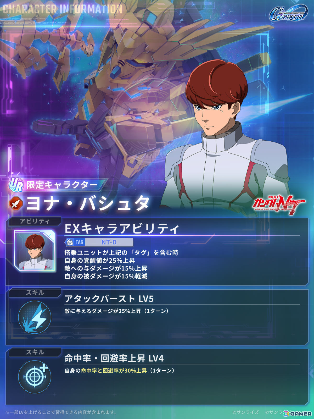 「SDガンダム ジージェネレーション エターナル」メインステージ「機動戦士ガンダムNT［ナラティブ］」が追加！の画像5