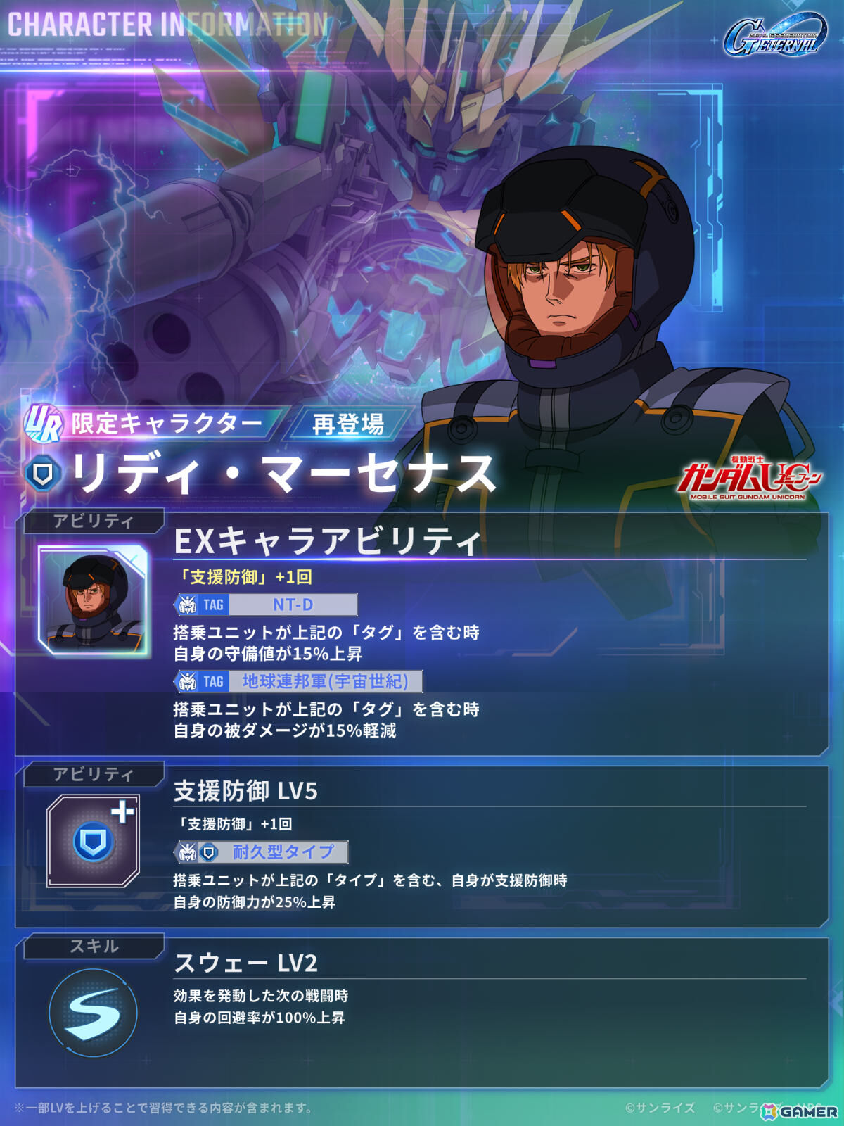 「SDガンダム ジージェネレーション エターナル」メインステージ「機動戦士ガンダムNT［ナラティブ］」が追加！の画像9