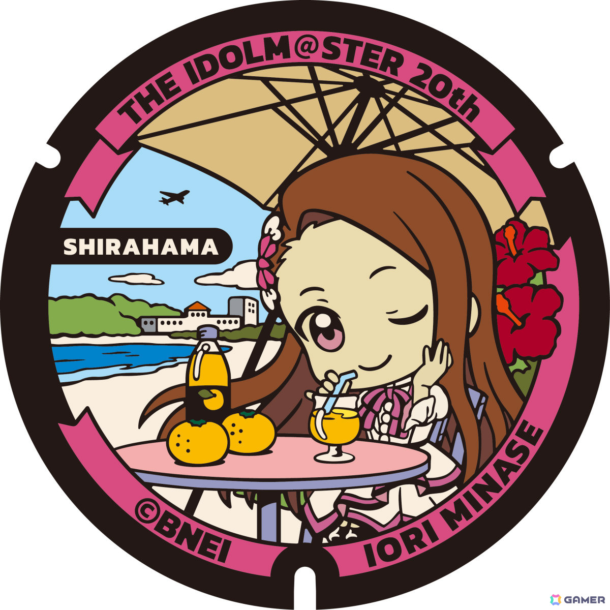 「アイドルマスター」水瀬伊織のデザインマンホールが白良浜に登場！5月11日より白浜町役場に特別展示の画像