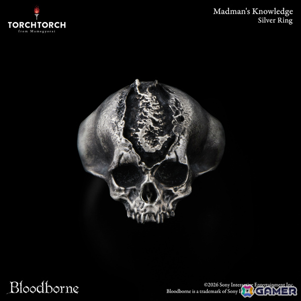 「Bloodborne」狂人の智慧がシルバーリングになって登場！異様に変形した頭蓋骨の妖しい空気感を巧みに再現の画像1