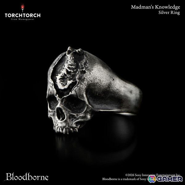 「Bloodborne」狂人の智慧がシルバーリングになって登場！異様に変形した頭蓋骨の妖しい空気感を巧みに再現の画像3
