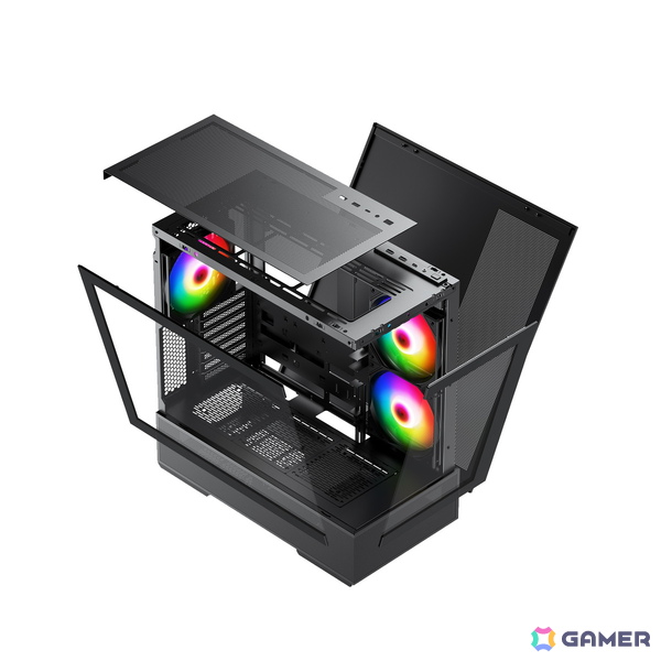 RACENよりピラーレス構造のPCケースが2026年5月中旬に発売！ATX対応で140mmファン3基を標準搭載の画像7