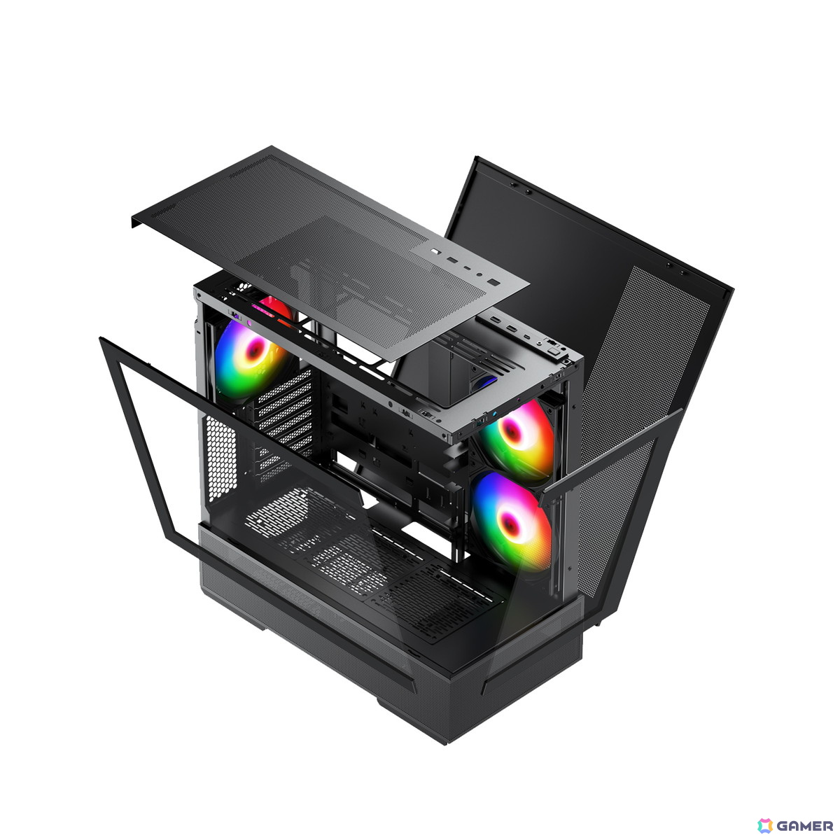 RACENよりピラーレス構造のPCケースが2026年5月中旬に発売！ATX対応で140mmファン3基を標準搭載の画像7
