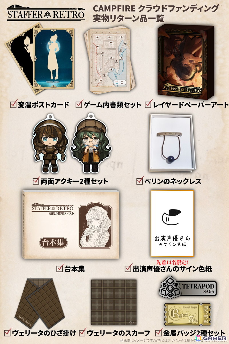 「Staffer Retro: 超能力推理クエスト」の出演キャスト陣が公開！ボイス実装のデモ版やクラウドファンディングの情報もの画像