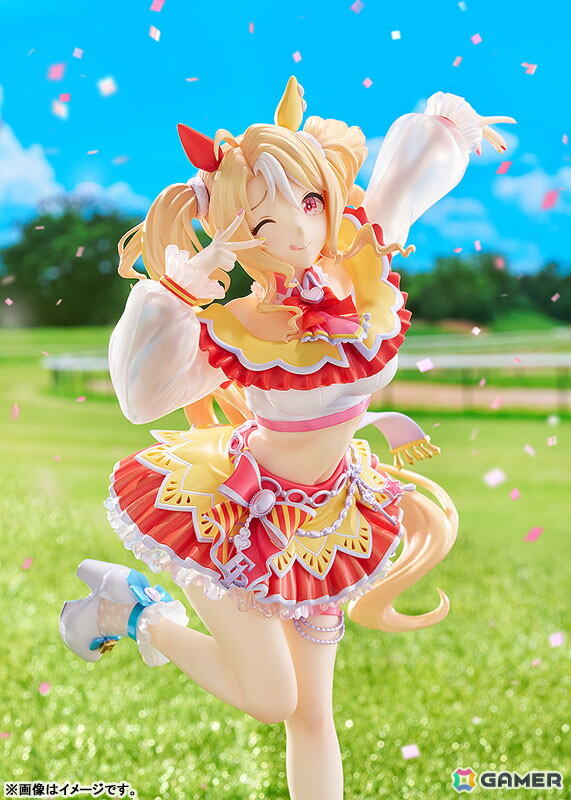 「ウマ娘」自称・天才美少女のフサイチパンドラが1/7スケールフィギュアとなって登場！勝負服を纏い、今にもライブステージで歌い出しそうな躍動感あふれるポージングの画像7