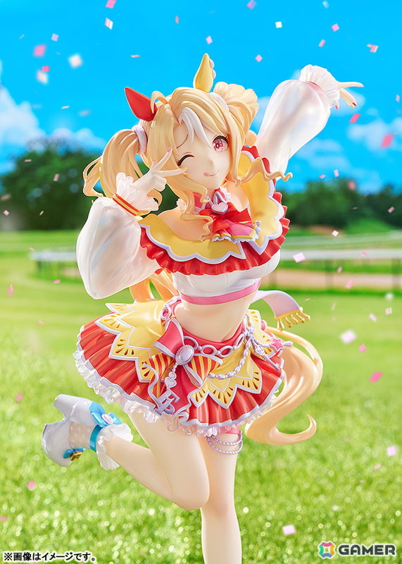 「ウマ娘」自称・天才美少女のフサイチパンドラが1/7スケールフィギュアとなって登場！勝負服を纏い、今にもライブステージで歌い出しそうな躍動感あふれるポージングの画像