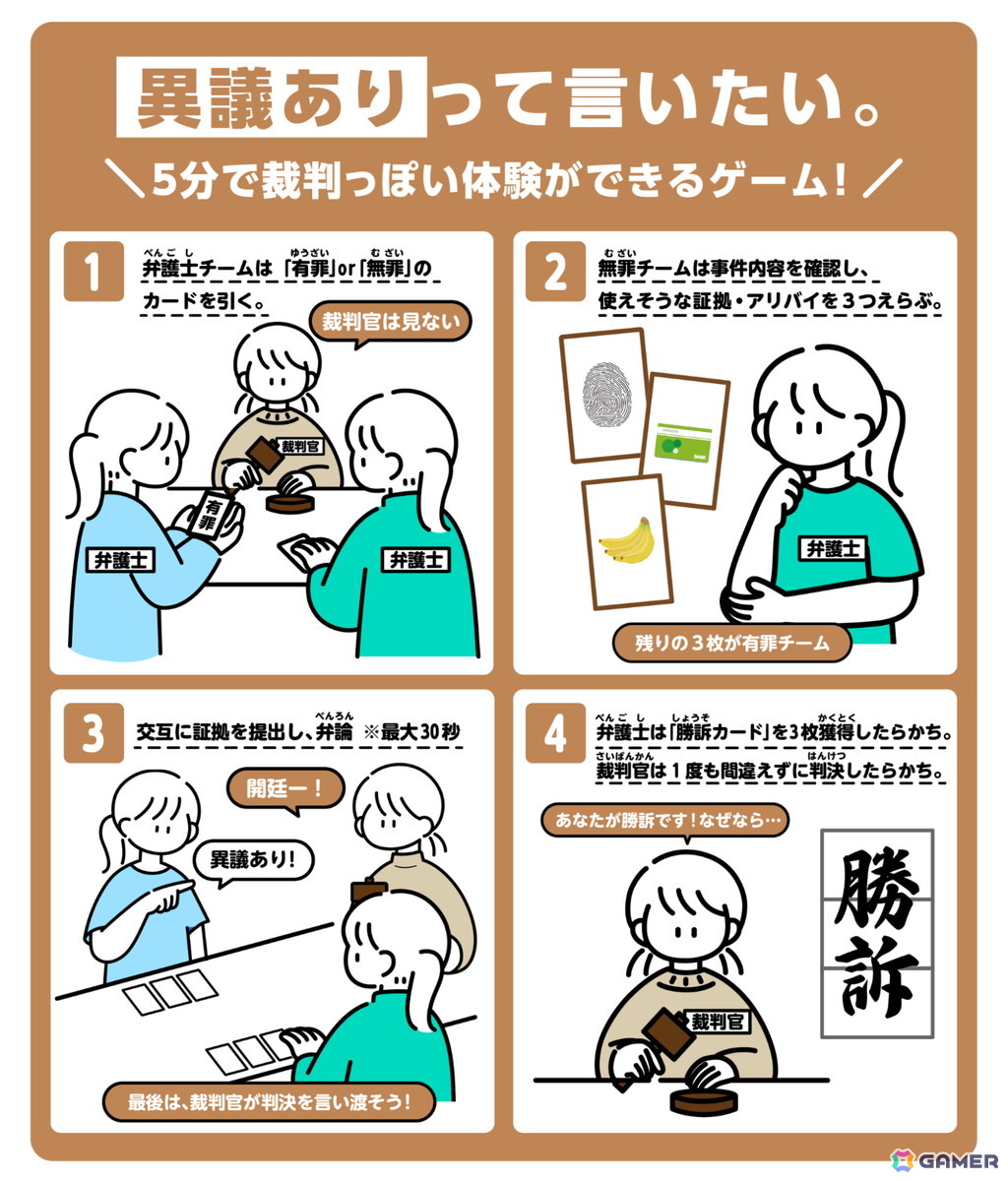 5分で“裁判した気になれる”本格ガベル付きディベートゲーム「タイパ至上主義 裁判」が6月1日に発売！ゲームマーケット2026春での先行販売もの画像