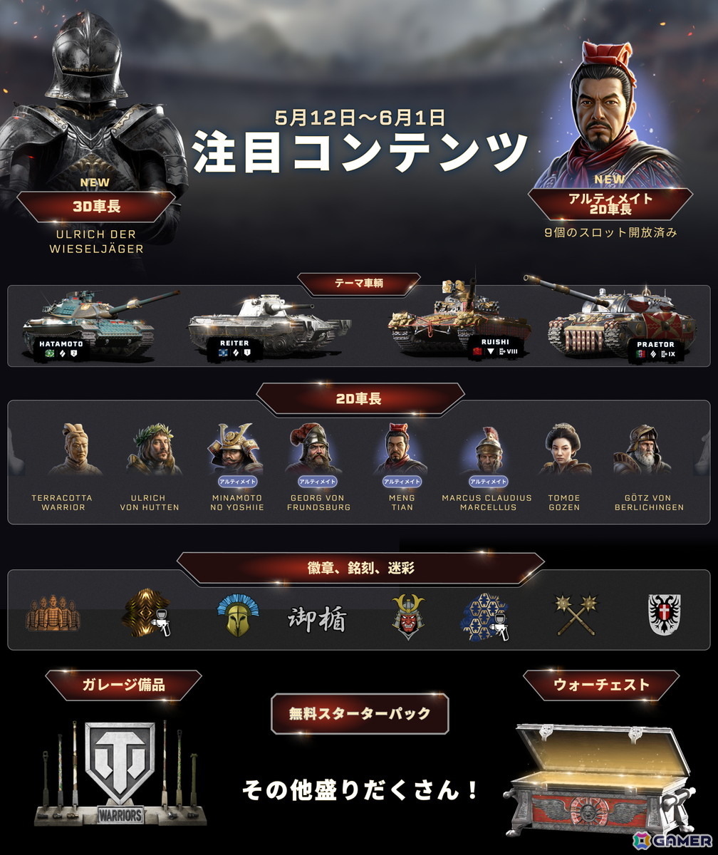 「World of Tanks Modern Armor」でコミュニティイベント「戦士」が5月12日より開催！新プレミアム車輌4輌が登場の画像