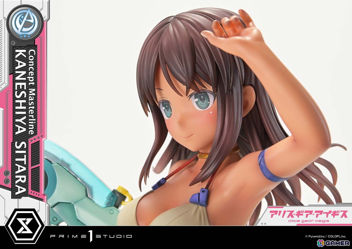 「アリス・ギア・アイギス」成子坂製作所所属のアクトレス・兼志谷シタラの1/5スケールフィギュアが登場！島田フミカネ氏が描き下ろした水着姿のイラストを再現の画像