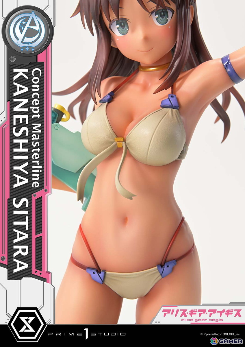 「アリス・ギア・アイギス」成子坂製作所所属のアクトレス・兼志谷シタラの1/5スケールフィギュアが登場！島田フミカネ氏が描き下ろした水着姿のイラストを再現の画像