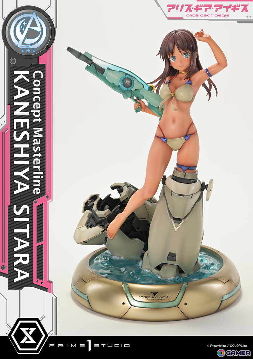 「アリス・ギア・アイギス」成子坂製作所所属のアクトレス・兼志谷シタラの1/5スケールフィギュアが登場！島田フミカネ氏が描き下ろした水着姿のイラストを再現の画像