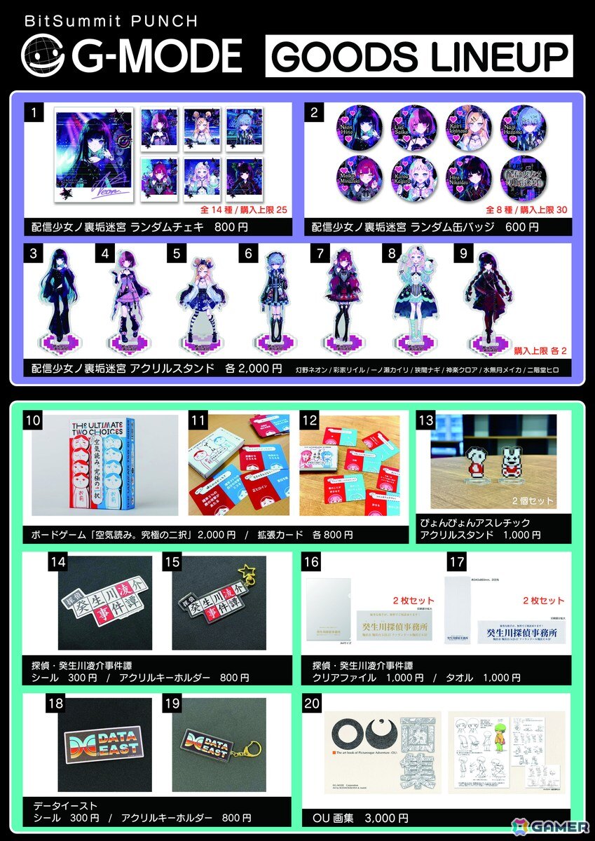 ジー・モードが「BitSummit PUNCH」の出展情報を公開！「配信少女ノ裏垢迷宮」のグッズ販売や楽曲試聴コーナー、灯野ネオンの等身大パネル展示もの画像15