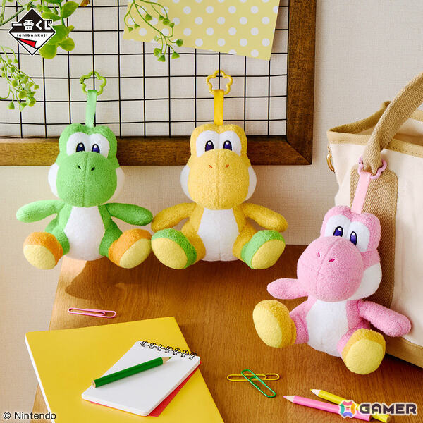 ヨッシーだけの一番くじ「スーパーマリオ with YOSHI」が5月23日より順次発売！りんごを抱えてお座りした姿のぬいぐるみなどがラインナップの画像3