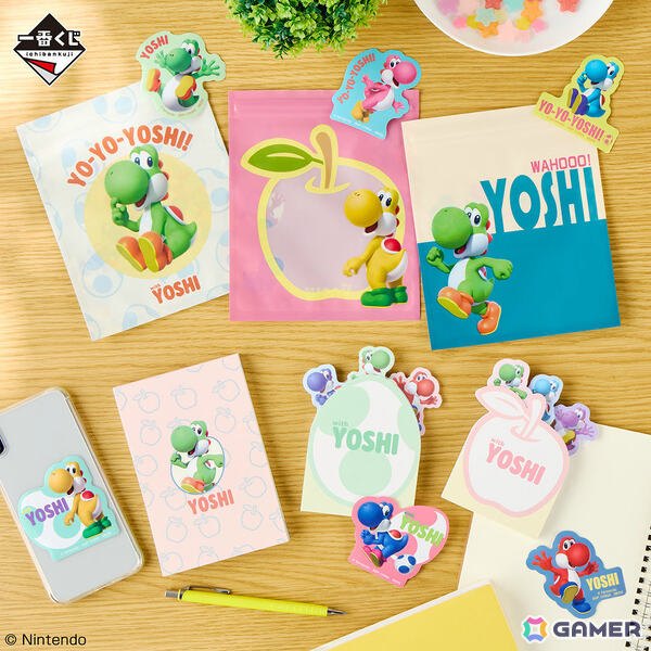 ヨッシーだけの一番くじ「スーパーマリオ with YOSHI」が5月23日より順次発売！りんごを抱えてお座りした姿のぬいぐるみなどがラインナップの画像7
