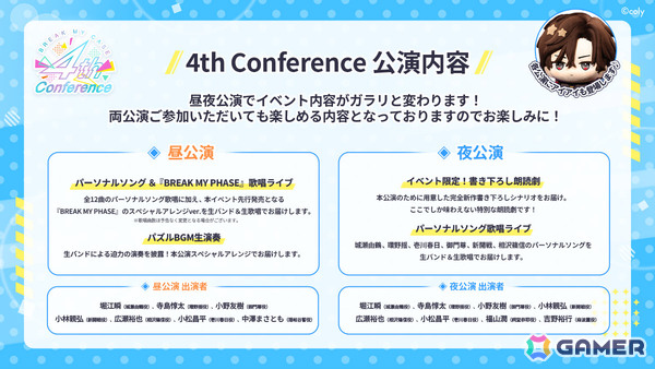 「ブレイクマイケース 4th Conference」小松昌平さん、中澤まさともさん、福山潤さん、吉野裕行さんが出演決定！の画像3