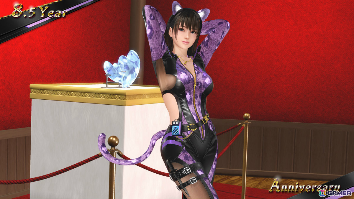 「DEAD OR ALIVE XVV」8.5周年を記念してアニバーサリーコーデガチャが最大100連無料に！怪盗をイメージしたSSR水着「クワイエット・ノワール」も登場の画像5