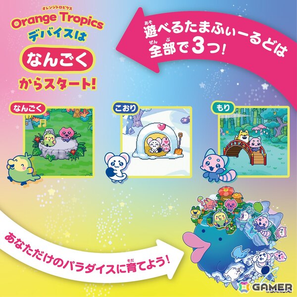 「Tamagotchi Paradise」友だちと協力＆対戦ができる新機能「ツーしんミニゲーム」を搭載した「Orange Tropics/White Glacier」が7月11日に発売！の画像3