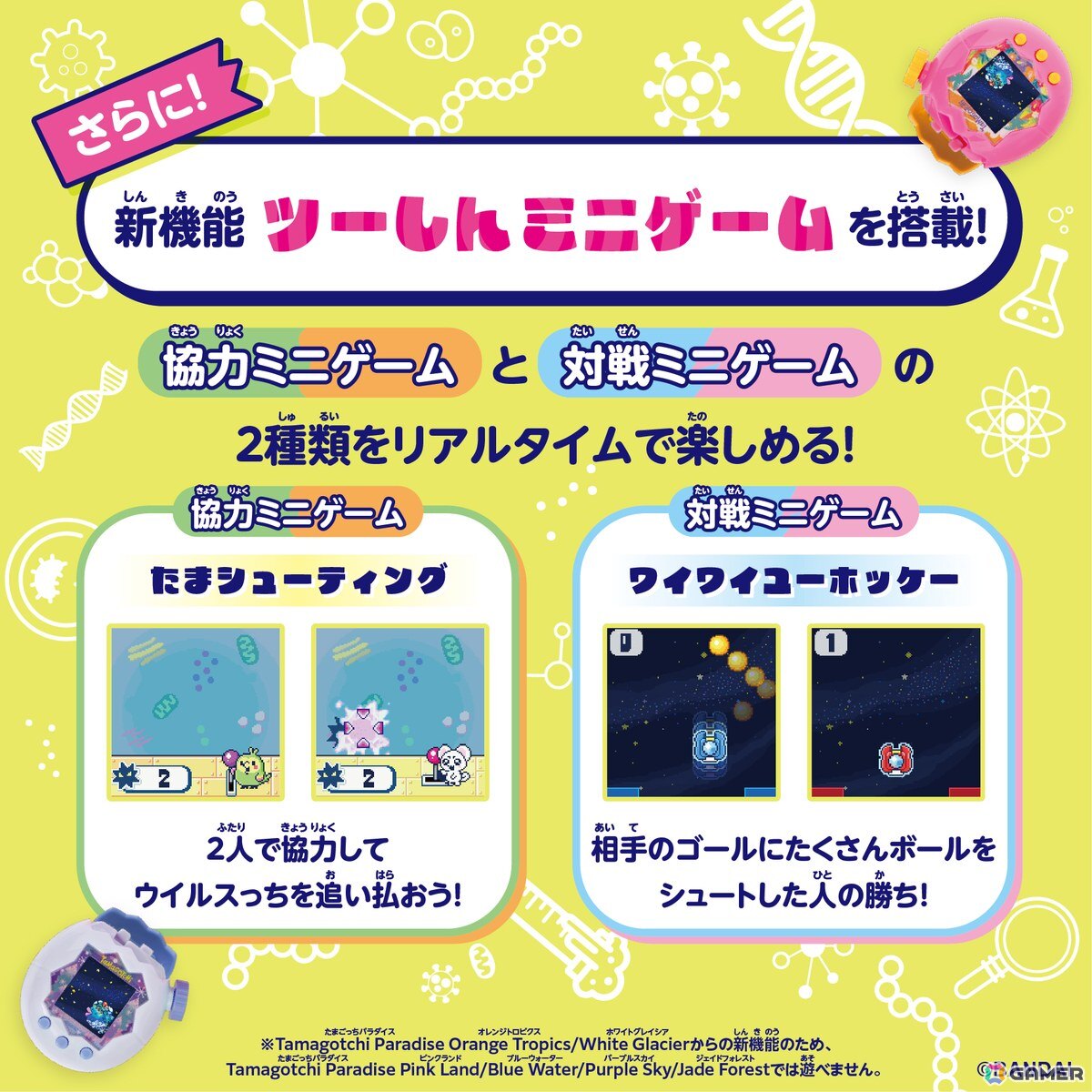 Tamagotchi Paradise」友だちと協力＆対戦ができる新機能「ツーしん