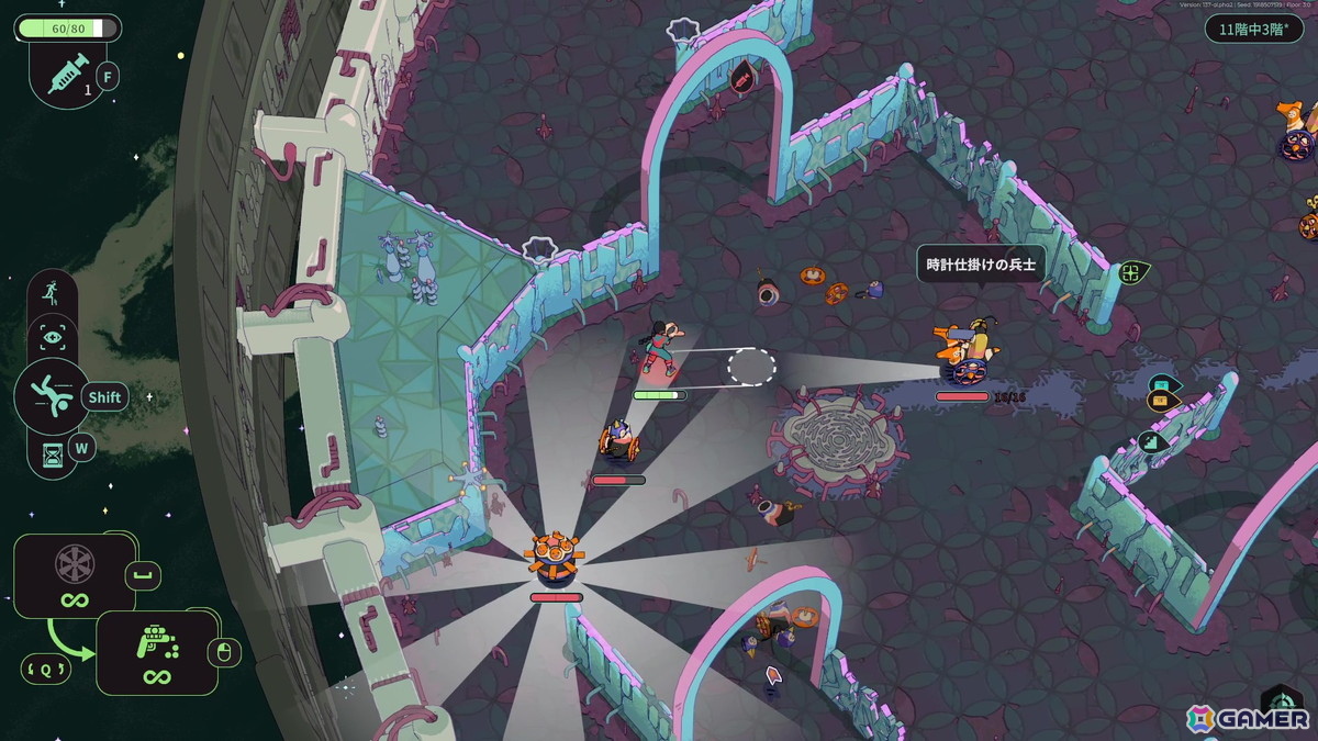 ターン制弾幕ローグライクゲーム「Enter the Chronosphere」の早期アクセスがSteamでスタート！プレイヤーが動かない限り世界も止まる独自のシステムが特徴の画像5