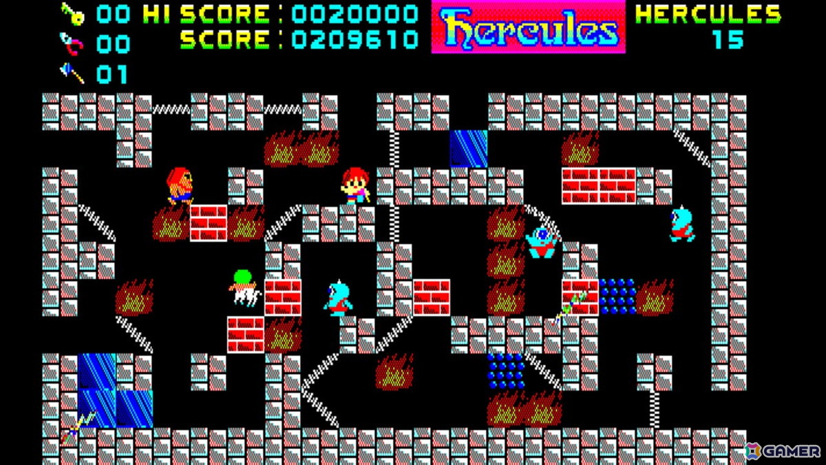 ダッシュを武器に怪物たちと体当たりで戦うパズルゲーム「EGGコンソール へらくれす PC-8801mkIISR」がSwitchで配信！の画像