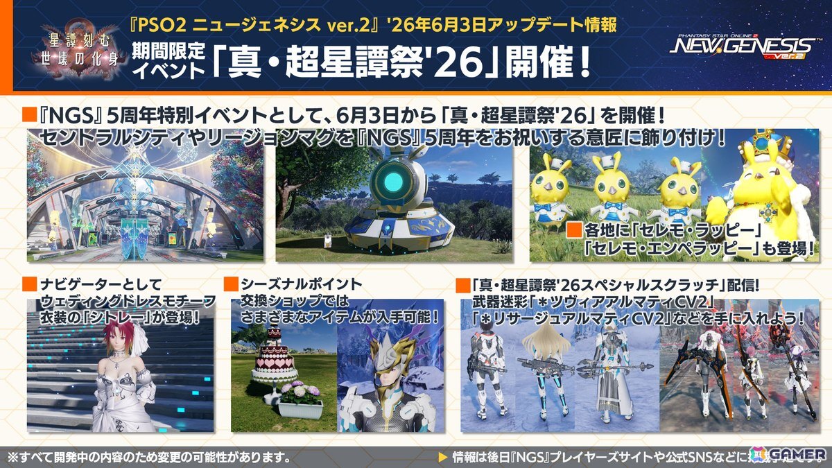 「PSO2 ニュージェネシス」にじさんじコラボ第4弾や5周年記念の「真・超星譚祭」、クリエイターコラボ情報が公開！の画像